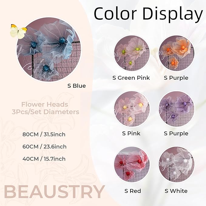 Wedding Decorations for Reception, 5.58 ft Huge Artificial Silk Flower Decoration, Wedding Arrangements, Birthday Party Banquet Background Decor, Shop Window Display (S Red)