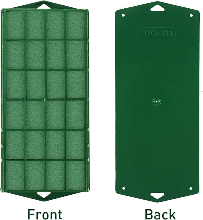 2 Packs Floral Foam Cage Rectangle Flower Cage Holders with Floral Foam Flower Arrangement Supplies for Fresh Flowers, Home Wedding Decorations, 11.8 x 4.3 x 3.1 Inches