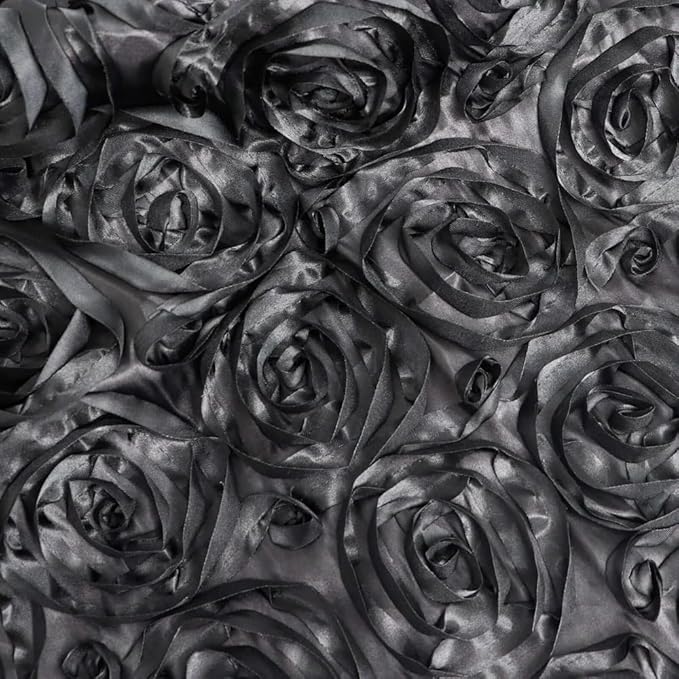 Efavormart Wonderland Rosette Premium Table Runners for Weddings Party Banquets Decor Fit Rectangle and Round Table - Black