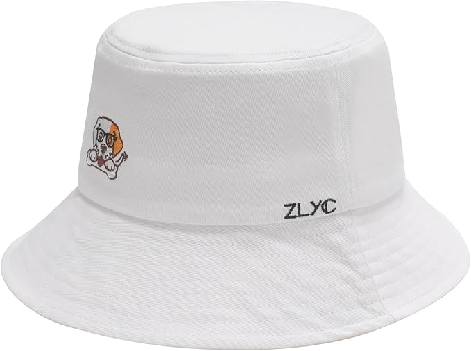 ZLYC Unisex Fashion Embroidered Bucket Hat Summer Fisherman Cap for Men Women