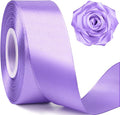 1-1/2 Inch Wide Lavender Purple Satin Ribbon, 50 Yards Solid Polyester Fabric Ribbon for Roses Making, Gift Wrapping, Christmas, Wedding Decorations, Crafts, Bows
