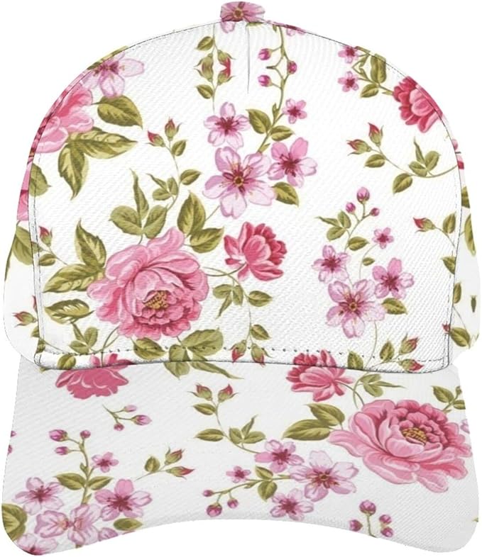Floral Baseball Cap for Women Fashionable Adjustable Dad Hat Low Profile Running Hat for Summer Sporting Working Hiking