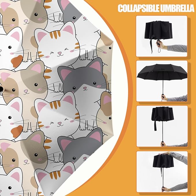 Small Compact Travel Automatic Folding Umbrella for Women, Portable Lightweight, Rain, Wind, UV Sun Shade