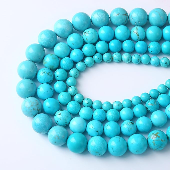 10MM 38PCS Natural Stone Turquoise Beads for Jewelry Making DIY Bracelet