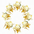 Champagne Rose Boutonniere for Men 8 Pcs-Groomsmen and Groom Boutonniere for Wedding, Prom and Anniversary,Formal Dinner Party & Ring Bearer Accessories(B)