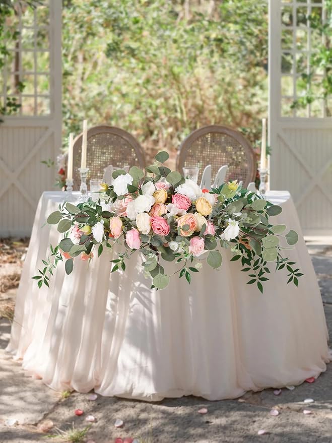 IPOPU Colorful Fake Rose Heads 25pcs Pink Silk Roses Artificial Flowers Combo White Fake Flowers for Rose Centerpieces for Tables Head Table Wedding Decorations Floral Centerpieces (Watermelon)