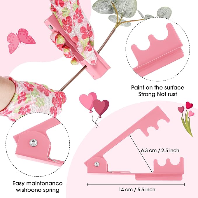 Lasnten 14 Pcs Rose Stripper Thorn Remover Tool Garden Pruning Shears Scissors Kit Leaf Stripping Tool Floral Gloves and Floral Tape Flower Stripper Kit Gift for Wedding Outdoor Gardening