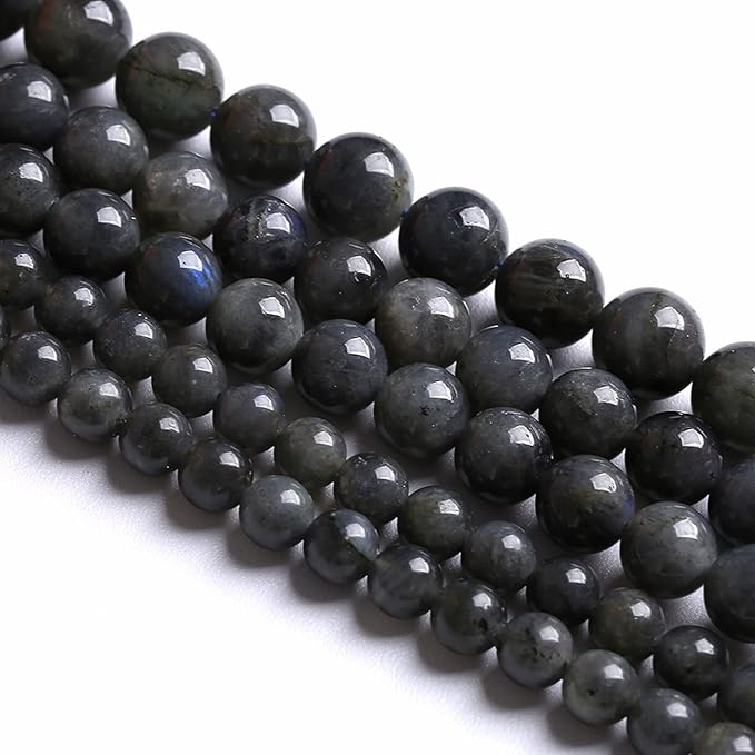10MM 38PCS Natural Stone Black Labradorite Beads Crystal Loose Beads for Jewelry Making DIY Bracelet