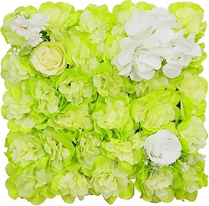 Flower Wall Backdrop, 12PCS 10.6"-15.7" Artificial Flower Wall Panel with Various Styles, 3D Floral Wall Decor for Wedding Photo Background Festive Party Home Decoration (L019, 15 * 15in)