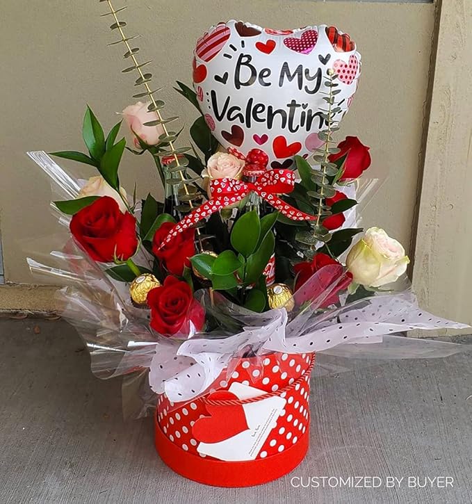 UNIKPACKAGING Premium Quality Round Flower Box, Gift Boxes for Luxury Flower and Gift Arrangements, Set of 3 pcs, (Red White Dots)