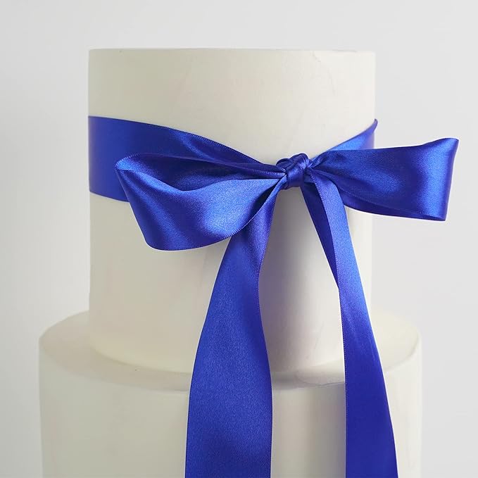 MEEDEE Royal Satin Ribbon 1-1/2 Inch Royal Blue Ribbon Lux Double Faced Satin Ribbons by 50 Yards Polyester Satin Ribbons for Crafts, Weddings, Flower Bouquet, Holiday Decorating