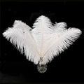 Piokio 20 pcs Natural White Ostrich Feathers 12-14 inch(30-35 cm) Bulk for Wedding Party Centerpieces and DIY Clothes Decoration, Gatsby Decorations