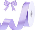 Light Purple Satin Ribbon 1 Inch 50 Yards Solid Fabric Lilac Ribbon for Gift Wrapping Flower Bouquet Wedding Party Vase Christmas Decorations