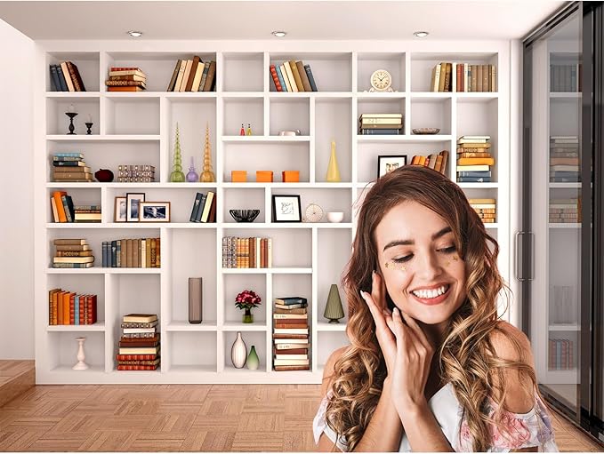Bookcase Photography Backdrop School Library Study Bookshelf Scene Children Photography Backgrounds Customized Photographic Backdrops for Photo Studio Office Conference Decor 5x3ft