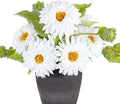 Kimura's Cabin 5Pcs White Artificial Silk Flowers Fake Sunflowers Bouquet Long Stems Faux Sunflower Real Touch Chrysanthemum for Wedding Home Garden Birthday Party Indoor Decor（White）
