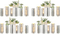 Glass Cylinder Vases Set of 24, Hewory Glittery Silver Vase for Centerpieces, Glass Hurricane Candle Holders for Pillar Floating Candle, Tall Round Vase for Wedding Anniversary Events Home Table Decor