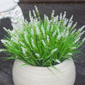 Outdoor Artificial Plants 12 Bundles White Wild Flowers Look Real Fake Flower for Outdoors Spring Summer for Outside Window Box Planter Garden Decor (12 Bundles White Monkey Grasses)