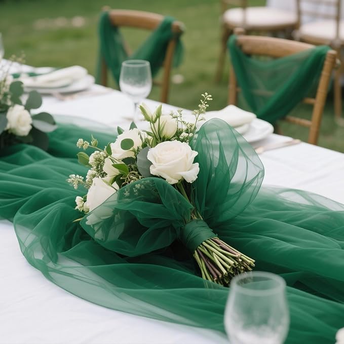 Forest Green Tulle Mesh Ribbon 6 Inch x 100 Yards(300ft) Netting Spool Fabric Ribbon Ideal for Tutu Skirt Art Gift Wrapping Flower Bouquet Crafts Weddings Floral Arrangements