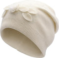 ZLYC Women Floral Slouchy Beanie Hat Double Layer Winter Knit Skull Cap