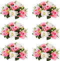 Flower Centerpieces for Wedding Tables: Wedding Table Decorations Pink & White Flower Balls Centerpieces for Engagement Cerebration Party Center Pieces 6 Packs