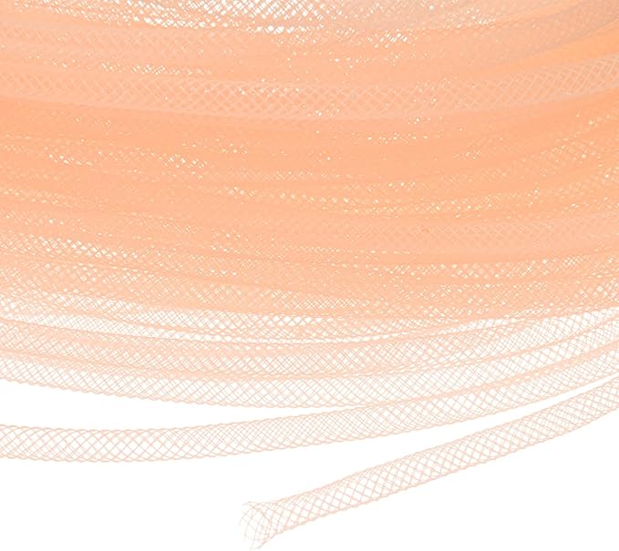 Mesh Tube Ribbon 45 Yards, 4mm Elastic Fabric Ribbons Mesh Tubing for Crafts/Gift Wrapping/Flower Bouquets/Wedding/Birthday/Holiday/Wreaths Christmas/Decoration[Yellow Orange]