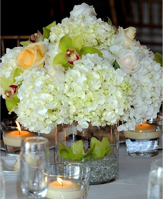 WGV Cylinder Glass Vase, Diameter 5", Height 5", Clear Glass Floral Planter Container, Floating Candle Holder for Wedding Party Event Home Office Decor, 1 Piece