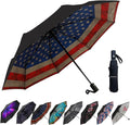 LLanxiry Compact Travel Umbrella, 44" Canopy, Automatic Open/Close Windproof Umbrella, 210T Pongee, 8-Rib Fiberglass, Travel Size Mini, Portable Rain/Sun Umbrellas UPF 50+ with Cover