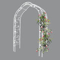 Metal Garden Arch, Assembly Garden Arbor Trellis Climbing Plants Support Rose Arch Outdoor Wedding Arch Party Events Archway (W59'' x H98.4'', Cream White)
