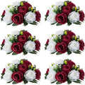 Flower Centerpieces for Wedding Tables: Wedding Table Decorations Burgundy & White Flower Balls Centerpieces for Engagement Cerebration Party Center Pieces 6 Packs