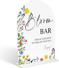 Acrylic Wedding Signs Bloom Bar Sign for Reception, 6x8" Floral Themed Arch Acrylic Table Decor, Flower Bar Supplies, Love Is In Bloom Decorations for Baby Shower Bridal Shower Engagement Party