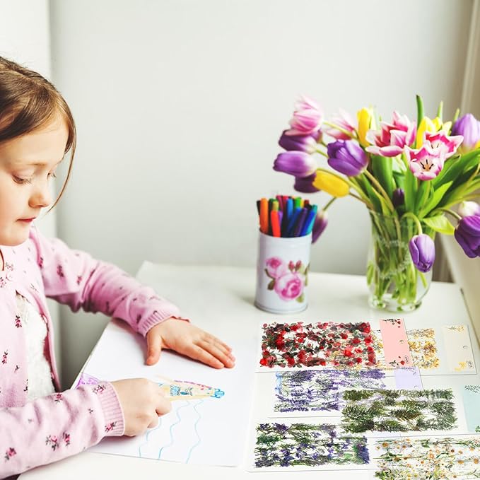 DOITOOL Pet Flower Stickers with Vintage Floral Designs Transparent Adhesive Planner Stickers for Scrapbooking Journaling and DIY Crafts and Fade-Resistant Decorative Decals
