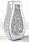 Flower Vase Crushed Diamond Mirrored Vase Crystal Silver Glass Decorative Mirror Vase Large Size Luxury for Home Decor. Arc-Shaped Thickened. Can’t Hold Water.