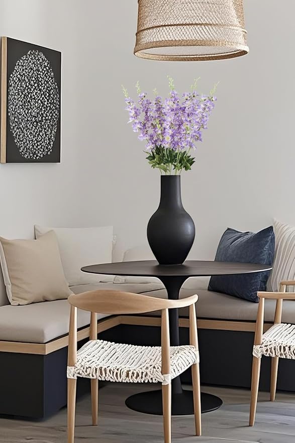 8PCS Purple Delphinium Artificial Flowers 33.5'' Faux Delphinium Bulk Long Stem Silk Larkspur Flowers for Tall Vase Home Wedding Garden Table Decor(Purple)