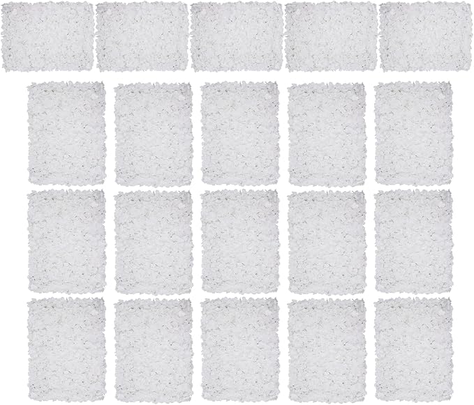 16"x 24" Artificial Flower Wall Panels,Flower Wall Mat Silk Flower Panels for Outdoor Garden Backyard Fence Fence Privacy Screen and Indoor Wall Decor(20Pcs White,Style 3)