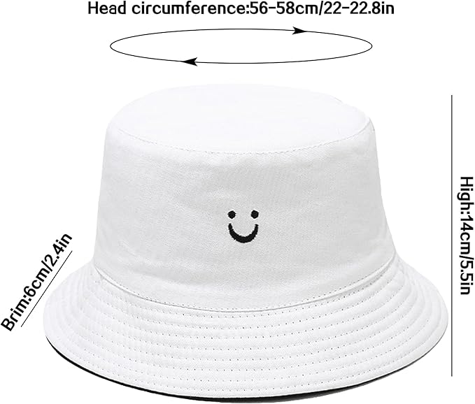 Flower Reversible Bucket Hat Cotton Summer Travel Beach Sun Hats Emboridery for Women Men