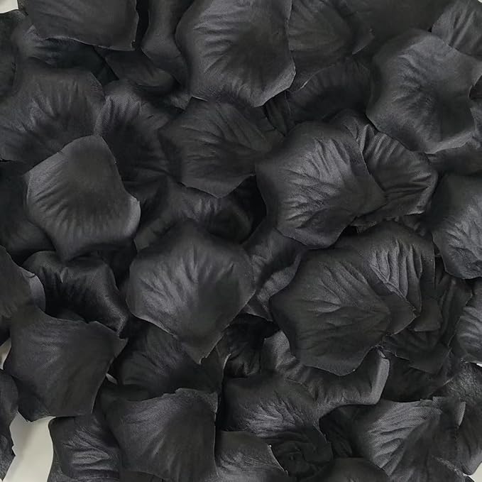 Separated Black Rose Petals,1500 Pcs Black Flower Petals,Fake Rose Petals for Wedding,Romantic Decorations Special Night(Ready-to-use)