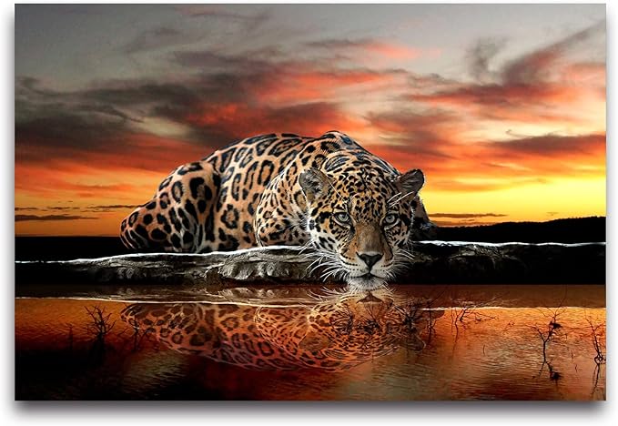 Animal Leopard 3D Wallpaper Mural 103" x 69" (Not Self Adhesive)