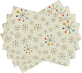 Mid Century Retro Placemats Set of 4 Yellow Kitchen Table Mats for Dining Farmhouse Holiday Home Decor,Linen Washable Place Mats 12x18 4 PCS, Style-18