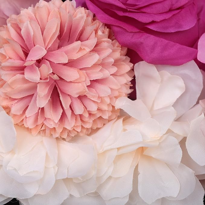VelvetSlumbliery 6PCS Silk Rose Wall, 15.7×23.6In Artificial Flower Wall Backdrop Faux Flowers Panel, Flower Walls Panel Floral Backdrop, 3D Floral Rose Panels for Wedding, Clothing Store