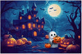 Halloween Cute Ghosts Pumpkin Placemats Set of 1 PVC Vinyl Non Slip Table Mats Heat Resistant Place Mats Washable Wipeable Dining Table Mat for Kitchen Decor Party Indoor Outdoor Decorative Gift