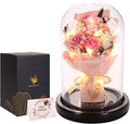 Christmas Rose Gifts for Her,Christmas Flower Gifts for Women,Forever Flowers Rose in Glass Dome with 2 Light Modes,Light Up Rose Valentines Anniversary Birthday Gifts for Women, Mom,Wife,Girlfriend