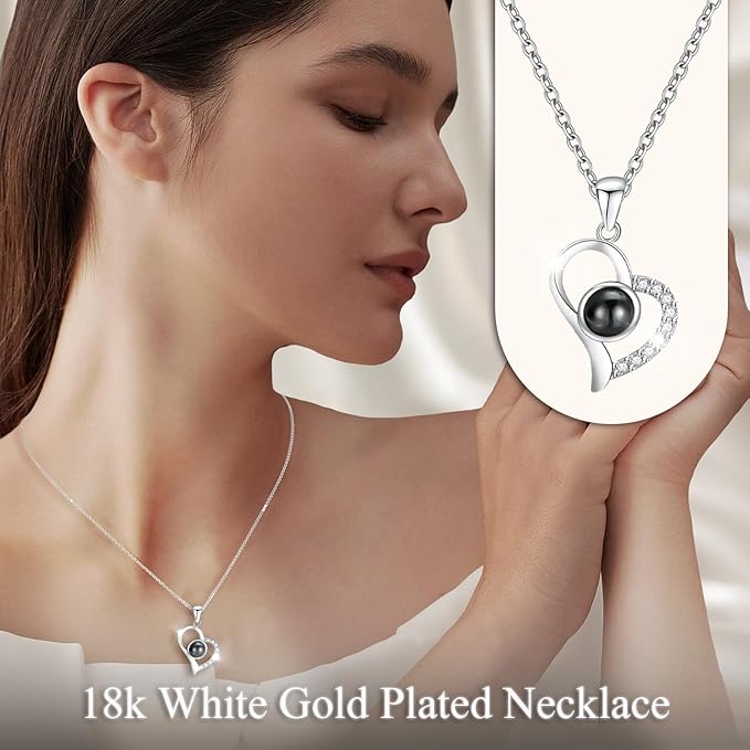 Preserved Real Rose-Eternal Flowers Rose Mothers Day for Mom Women Her Wife Girlfriend on Birthday Valentines with I Love You Necklace 100 Languages Romantic Gift (Color)