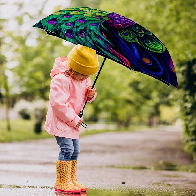 Small Compact Travel Automatic Folding Umbrella for Women, Portable Lightweight, Rain, Wind, UV Sun Shade