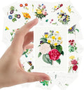 Large Stickers 24 pcs (2.5"x3.5" Each) Flowers Bouquets Wildflowers Vintage Botannical Books Illustrations by Redoute Retro Postcards Greeting Card Reprint