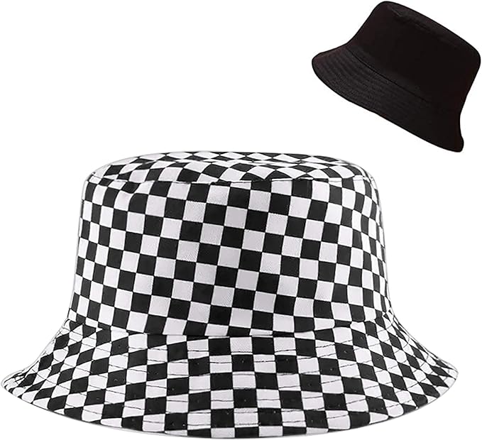 Malaxlx Unisex Bucket Hat Beach Sun Hat Aesthetic Fishing Hat for Men Women Teens, Reversible Double-Side-Wear