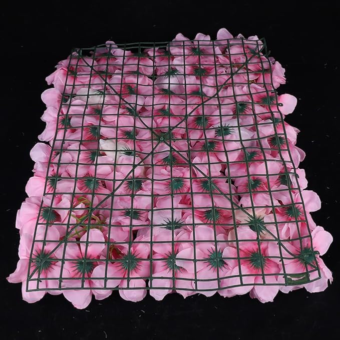 LOYALHEARTDY 15 Pack Artificial Flower Wall Panels 24" x 16" Pink&White Faux Hydrangea and Rose Artificial Flower Backdrop Panels for Wedding Party Event Flower Wall Decor