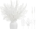 30 Pcs Artificial Christmas Tree Picks and Sprays Glitter Berry Stem Branches Holly Floral Picks Twigs Christmas Tree Ornaments for DIY Xmas Wreath Vase Filler Decorations(White)