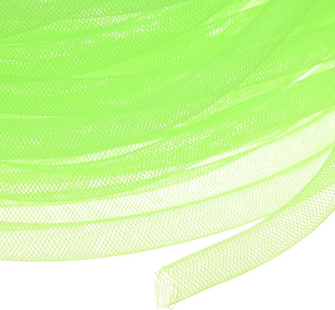 Mesh Tube Ribbon 25 Yards, 10mm Elastic Fabric Ribbons Mesh Tubing for Crafts/Gift Wrapping/Flower Bouquets/Wedding/Birthday/Holiday/Wreaths Christmas/Decoration[Dark Green]