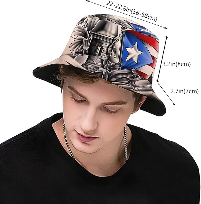 Bucket Hat for Women Men, Summer Print Hat Travel Packable Sun Cap Outdoor Hat for Women and Men