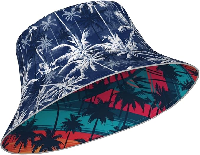 Bucket Hat Beach Summer Sun Hat Reversible Fisherman Hats Double Sided Wearing for Women Men Boys Girls